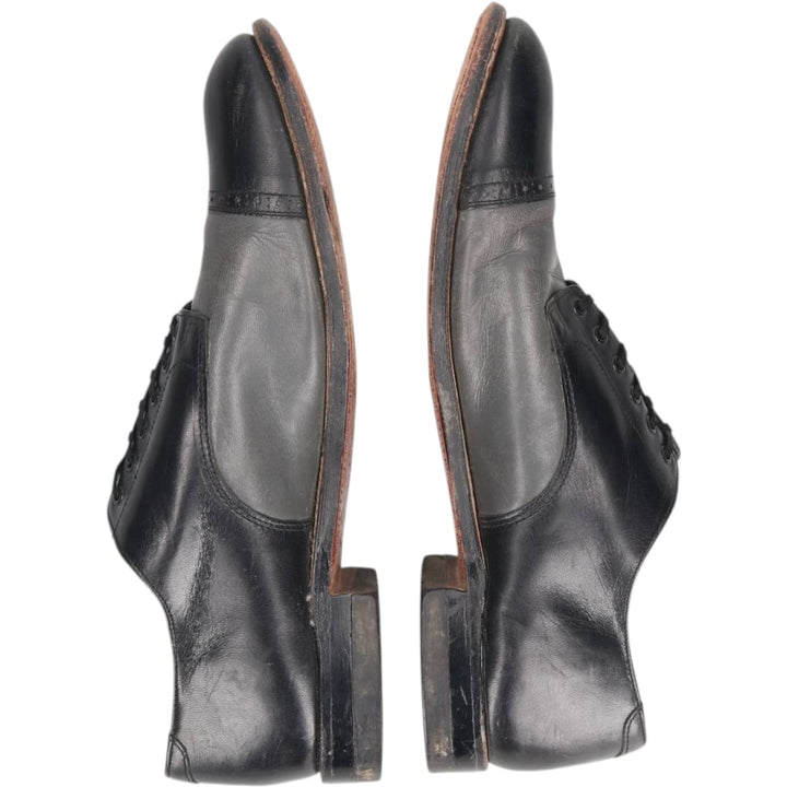 STACY ADAMS Straight Tip Saddle Shoes, Size 10 1/2D (Men's equivalent to 11.4" /saa015054 Men's 29.0cm genuine leather black type Vintage Second Hand