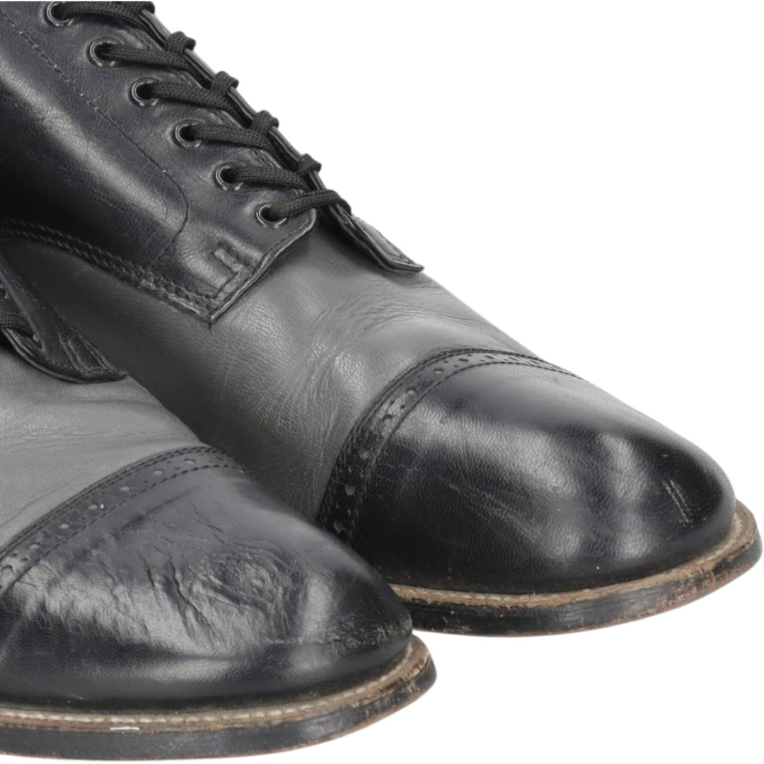 STACY ADAMS Straight Tip Saddle Shoes, Size 10 1/2D (Men's equivalent to 11.4" /saa015054 Men's 29.0cm genuine leather black type Vintage Second Hand