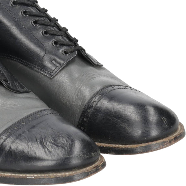 STACY ADAMS Straight Tip Saddle Shoes, Size 10 1/2D (Men's equivalent to 11.4" /saa015054 Men's 29.0cm genuine leather black type Vintage Second Hand