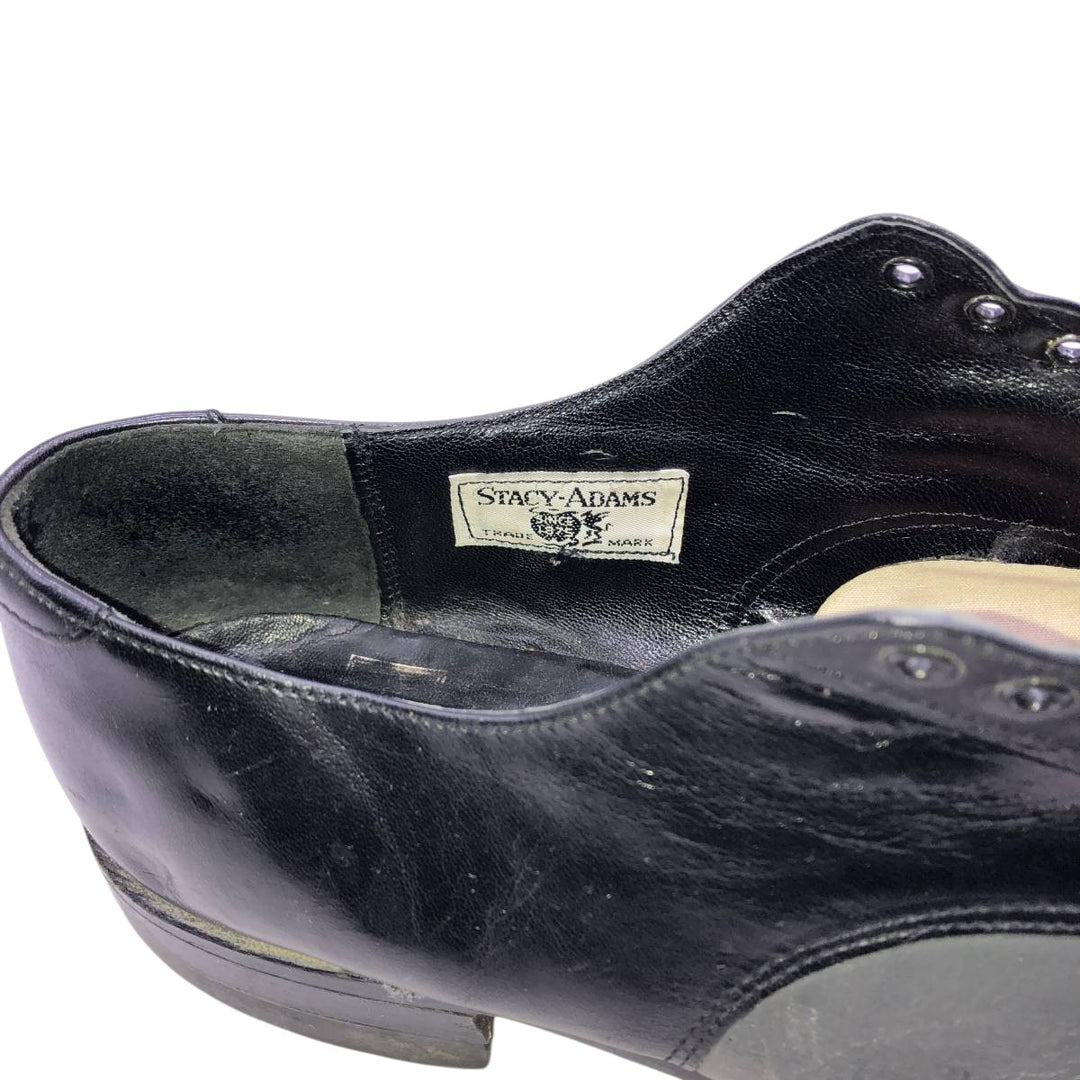STACY ADAMS Straight Tip Saddle Shoes, Size 10 1/2D (Men's equivalent to 11.4" /saa015054 Men's 29.0cm genuine leather black type Vintage Second Hand