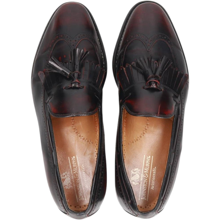 Johnston & Murphy ARISTOCRAFT Tassel Loafers Made in USA Men's 27.0cm genuine leather black type Vintage Second Hand