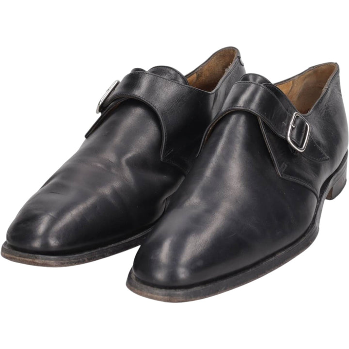 BOWEN Monk Strap Shoes, Made in England, Size 10 Men's 28.5cm genuine leather black type Vintage Second Hand