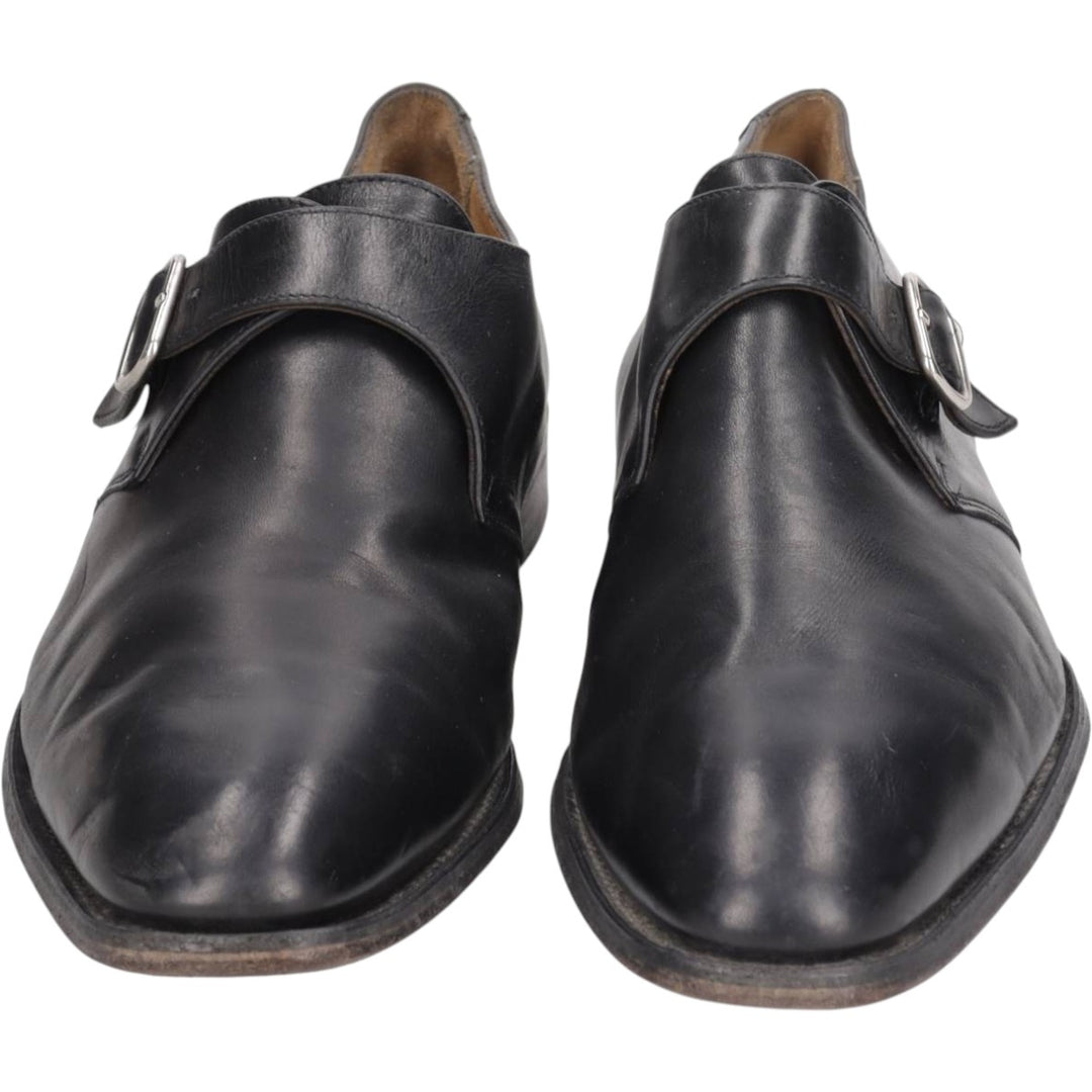 BOWEN Monk Strap Shoes, Made in England, Size 10 Men's 28.5cm genuine leather black type Vintage Second Hand