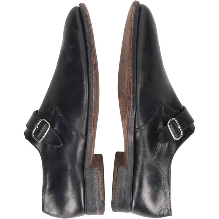 BOWEN Monk Strap Shoes, Made in England, Size 10 Men's 28.5cm genuine leather black type Vintage Second Hand
