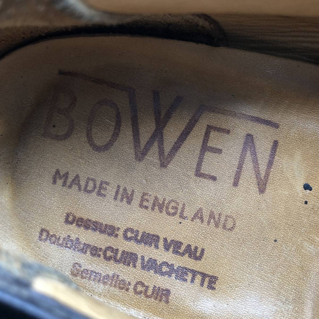 BOWEN Monk Strap Shoes, Made in England, Size 10 Men's 28.5cm genuine leather black type Vintage Second Hand