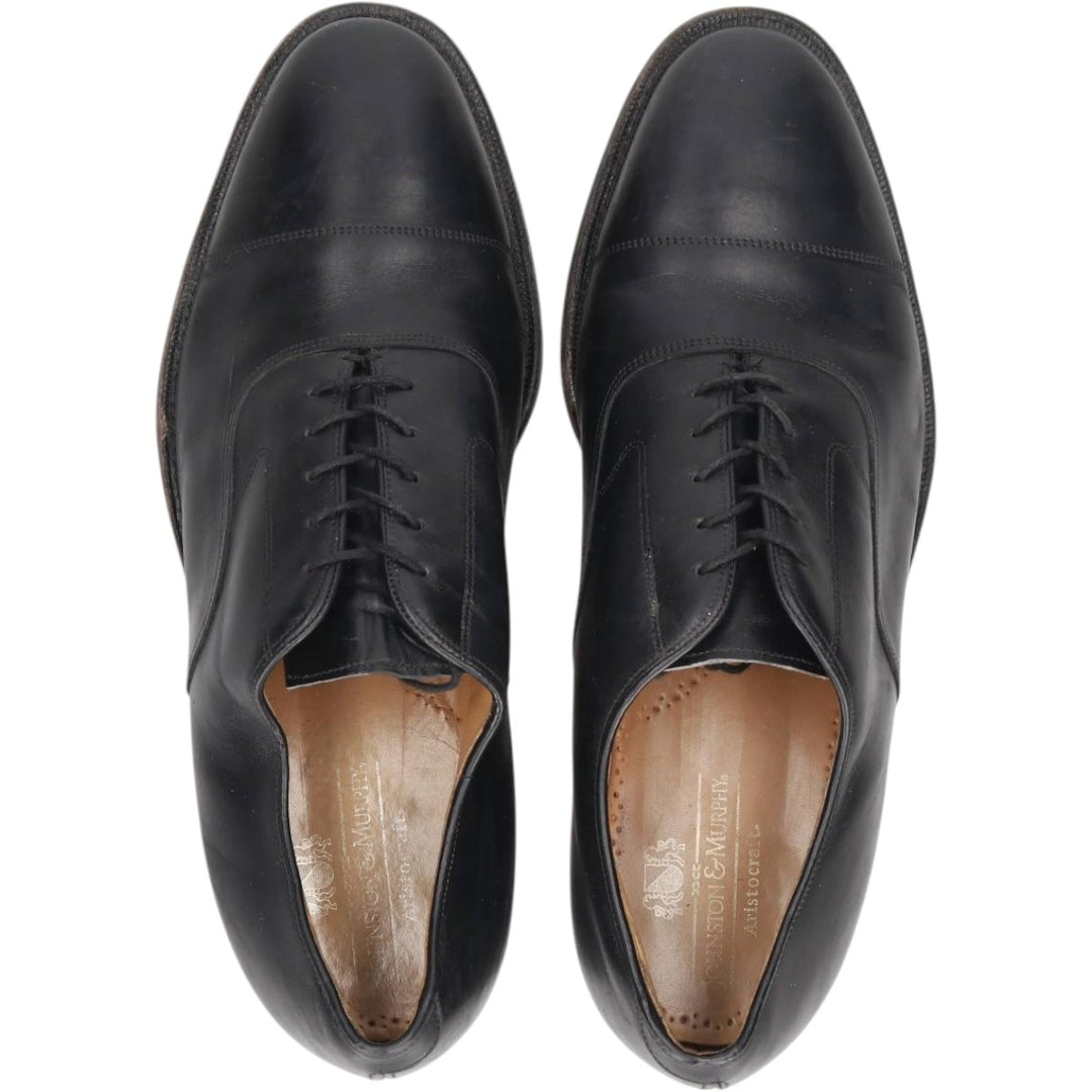 Johnston & Murphy Aristocraft Straight Tip Shoes, Made in USA, Size 8 1/2D Men's 26.5cm genuine leather black type Vintage Second Hand