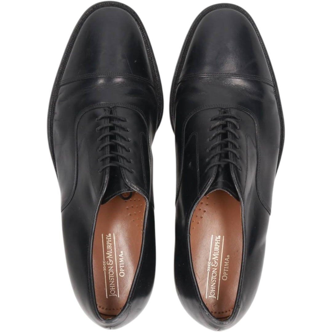 Johnston & Murphy OPTIMA Straight Tip Shoes, Size 9C Men's 27.0cm unclear black type Vintage Second Hand