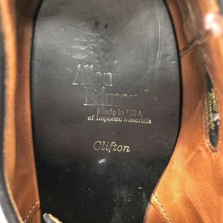 Allen Edmonds CLIFTON Straight Tip Shoes, Made in USA, Size 8D Men's 26.0cm unclear black type Vintage Second Hand