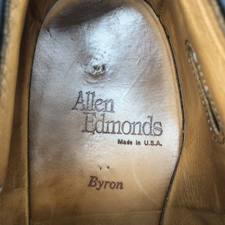 Allen Edmonds Byron Straight Tip Shoes, Made in USA, Size 8 D Men's 26.0cm unclear black type Vintage Second Hand