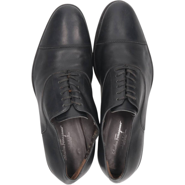 Salvatore Ferragamo straight-tip shoes, made in Italy, size 9 1/2 (2E). Men's 27.5cm unclear black type Vintage Second Hand