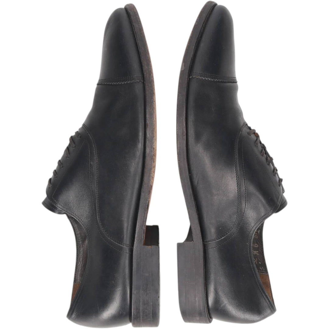 Salvatore Ferragamo straight-tip shoes, made in Italy, size 9 1/2 (2E). Men's 27.5cm unclear black type Vintage Second Hand