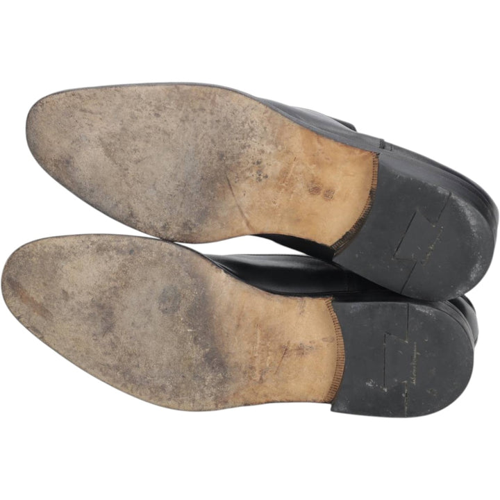 Salvatore Ferragamo straight-tip shoes, made in Italy, size 9 1/2 (2E). Men's 27.5cm unclear black type Vintage Second Hand