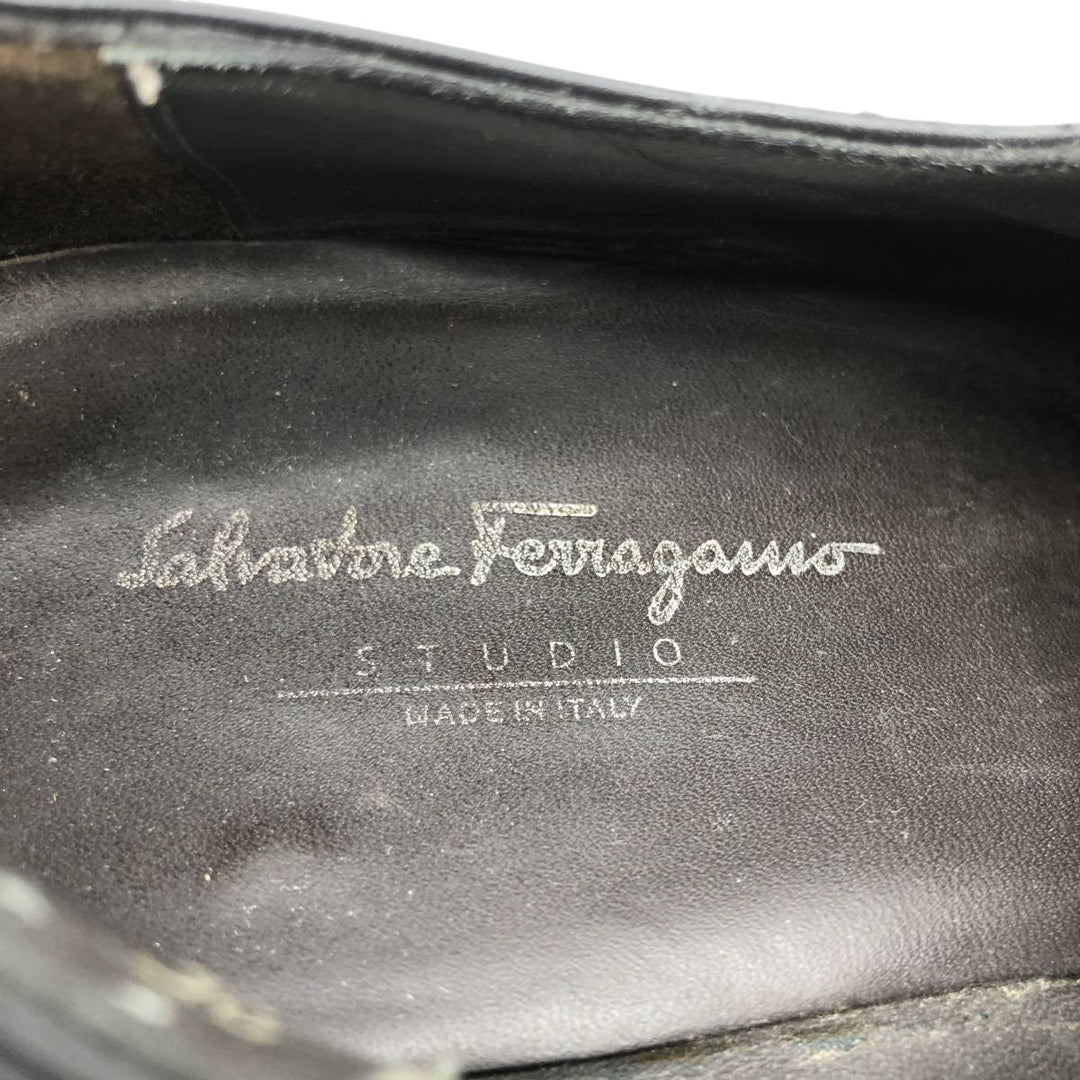 Salvatore Ferragamo straight-tip shoes, made in Italy, size 9 1/2 (2E). Men's 27.5cm unclear black type Vintage Second Hand