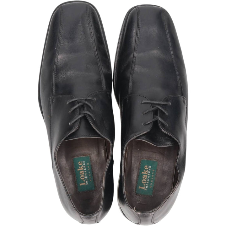 Loake plain toe shoes, size 7 Men's 25.5cm genuine leather black type Vintage Second Hand