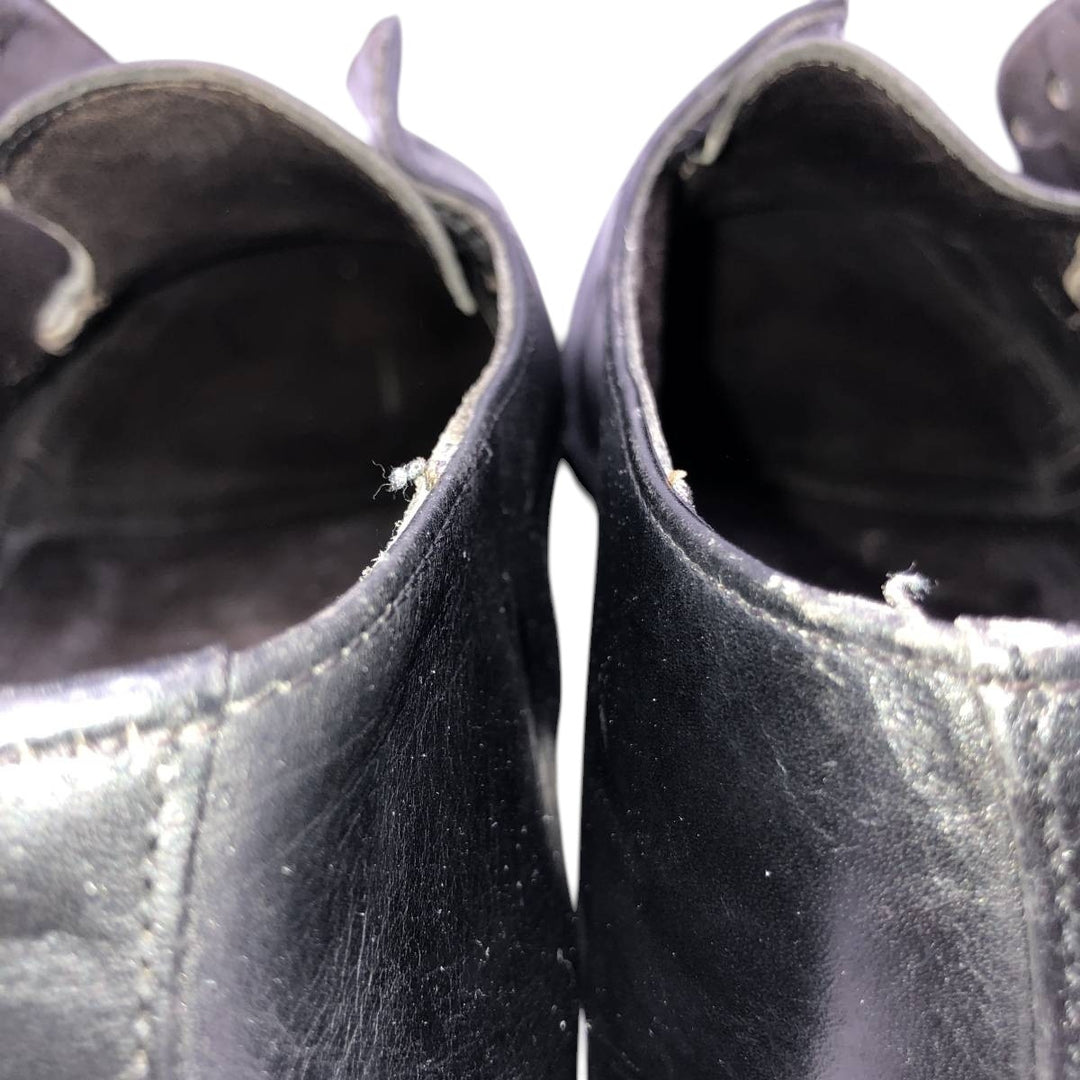 Loake plain toe shoes, size 7 Men's 25.5cm genuine leather black type Vintage Second Hand