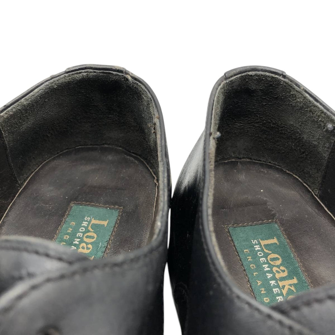 Loake plain toe shoes, size 7 Men's 25.5cm genuine leather black type Vintage Second Hand