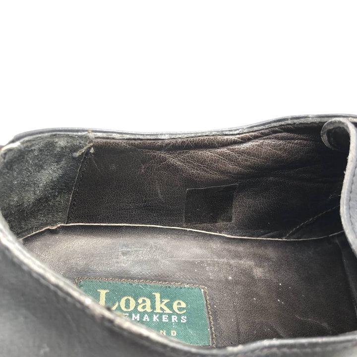 Loake plain toe shoes, size 7 Men's 25.5cm genuine leather black type Vintage Second Hand