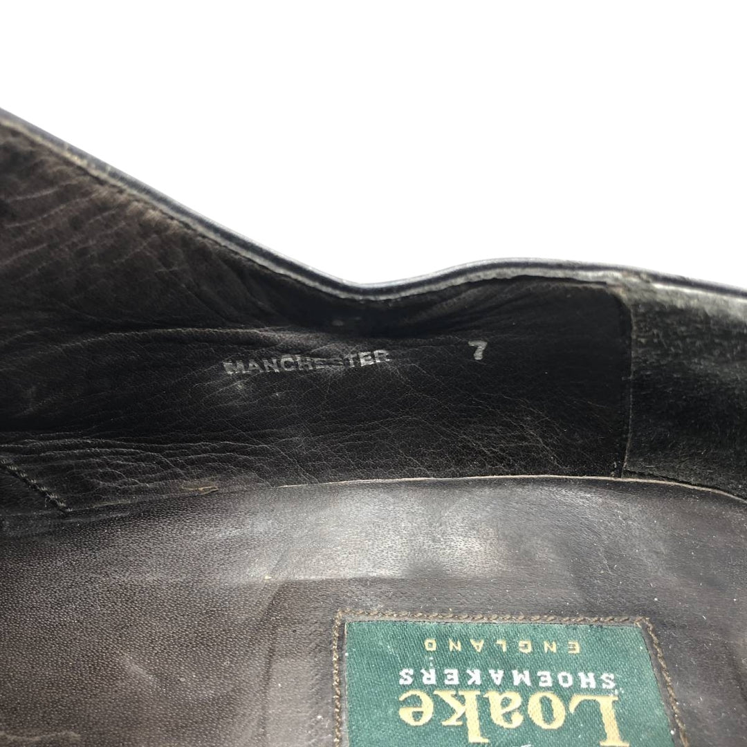 Loake plain toe shoes, size 7 Men's 25.5cm genuine leather black type Vintage Second Hand
