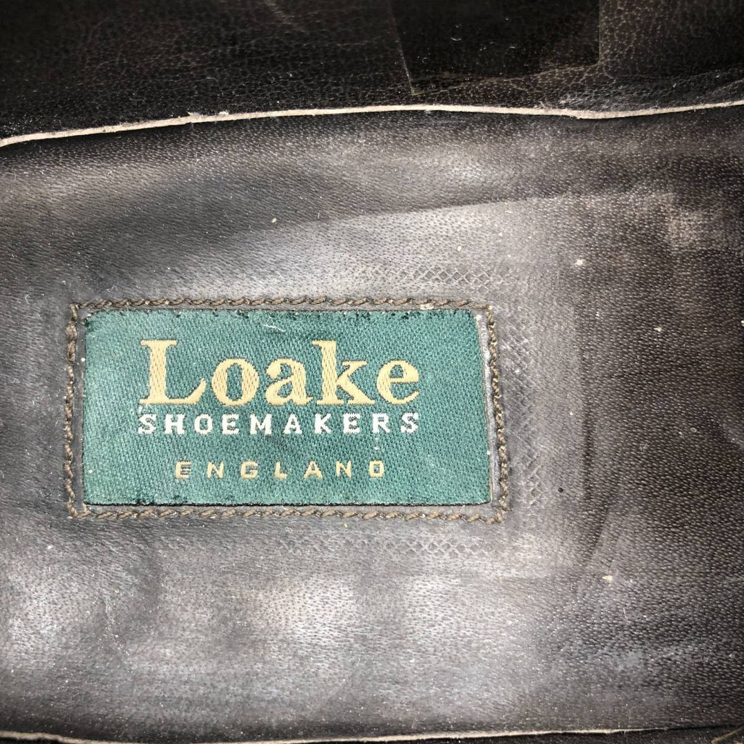 Loake plain toe shoes, size 7 Men's 25.5cm genuine leather black type Vintage Second Hand