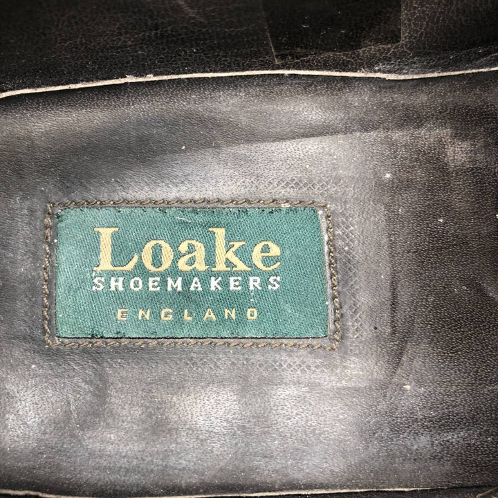 Loake plain toe shoes, size 7 Men's 25.5cm genuine leather black type Vintage Second Hand