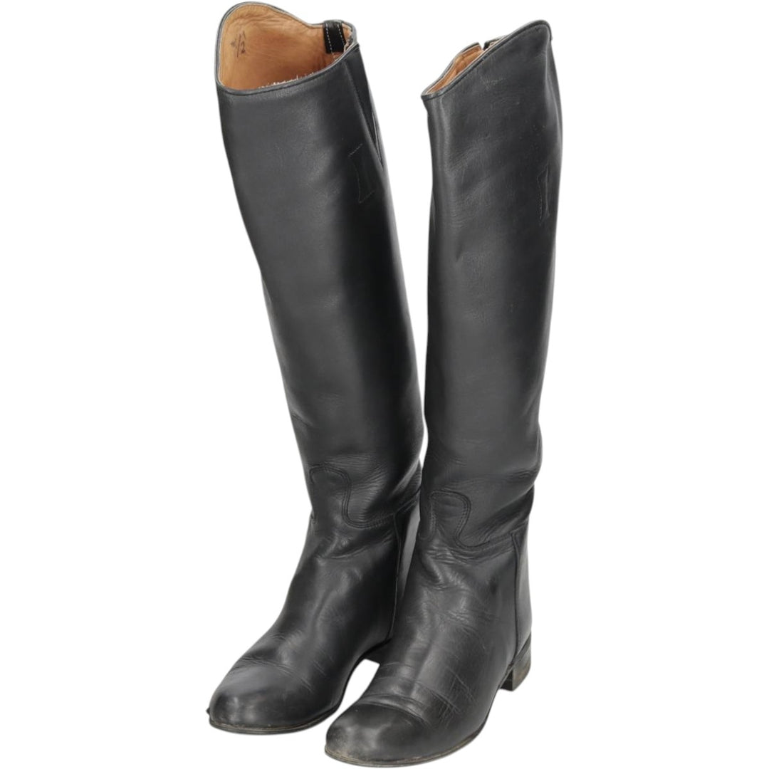 Long boots, size 7 1/2 Women's 25.0cm unclear black type Vintage Second Hand