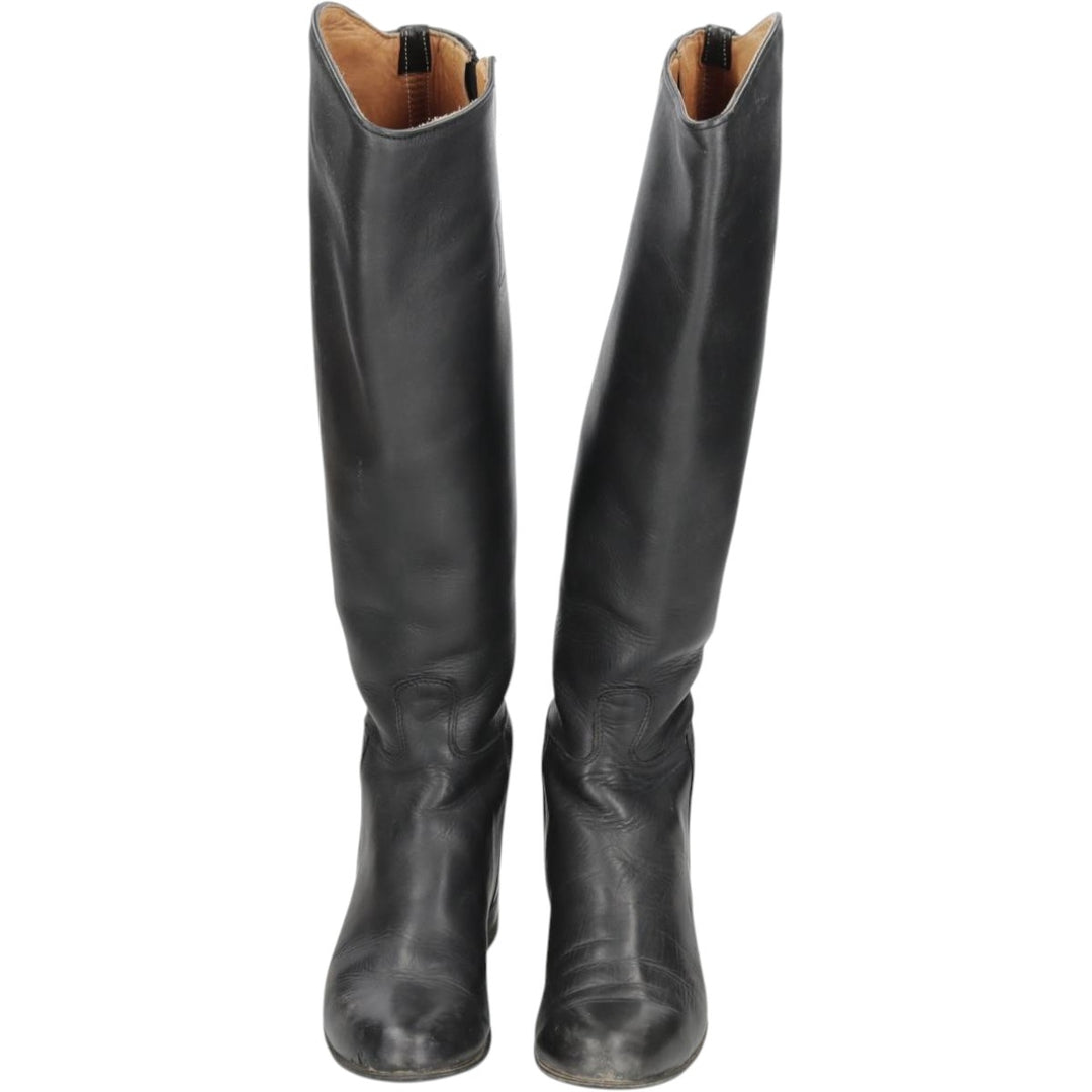 Long boots, size 7 1/2 Women's 25.0cm unclear black type Vintage Second Hand
