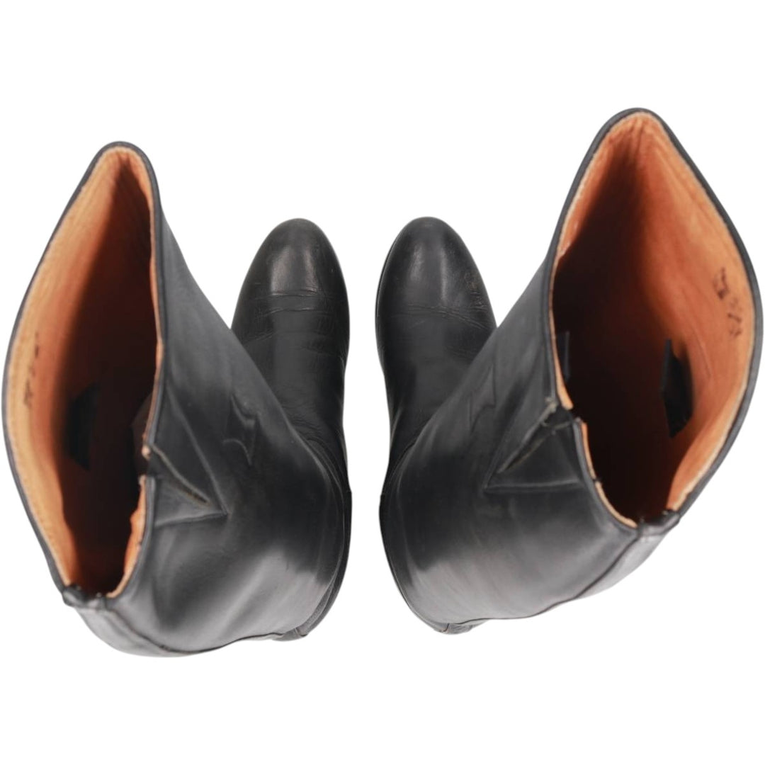 Long boots, size 7 1/2 Women's 25.0cm unclear black type Vintage Second Hand