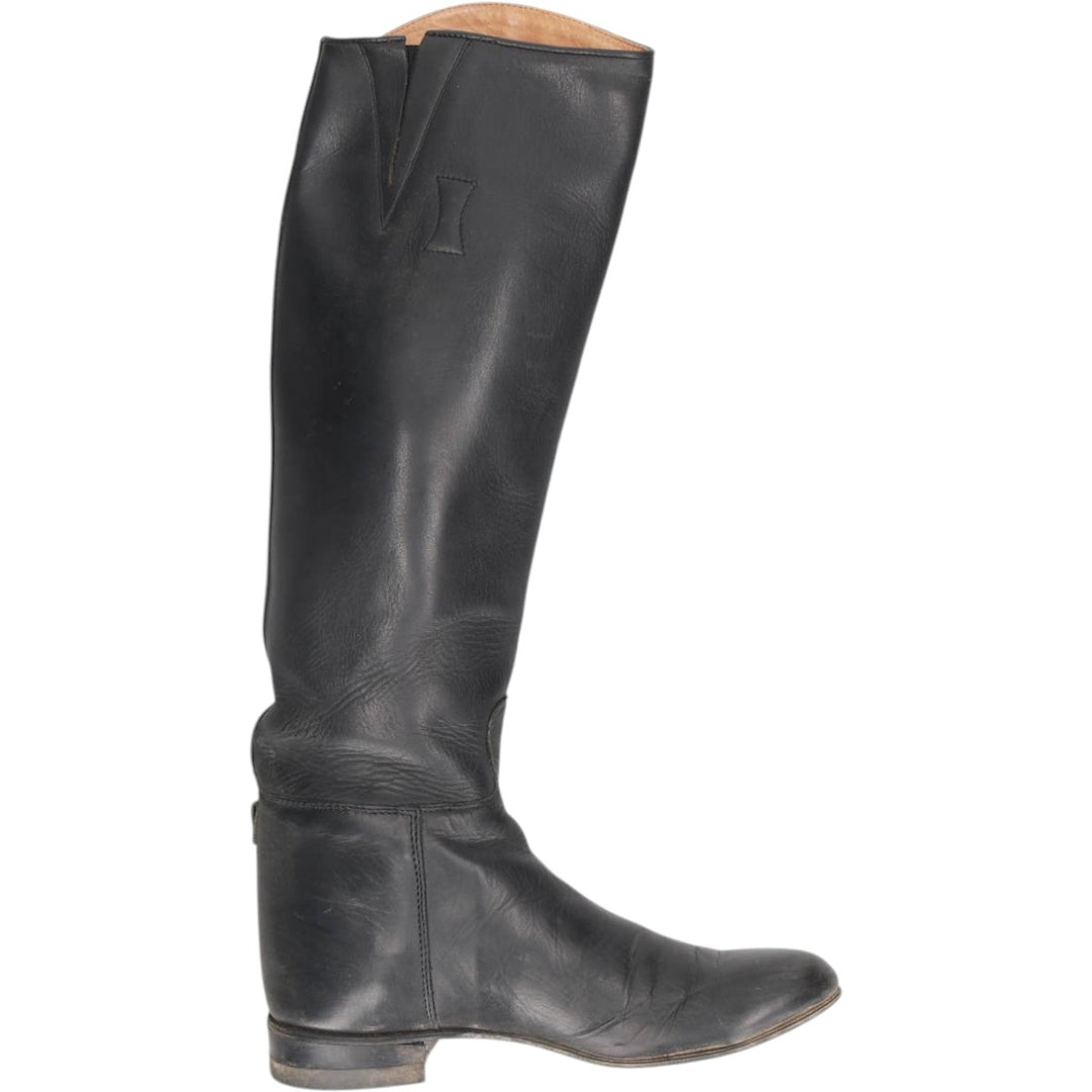 Long boots, size 7 1/2 Women's 25.0cm unclear black type Vintage Second Hand