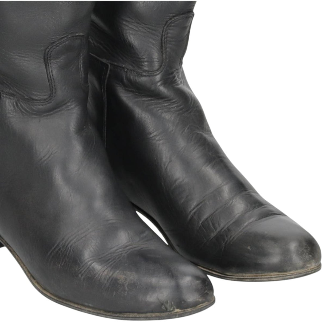 Long boots, size 7 1/2 Women's 25.0cm unclear black type Vintage Second Hand