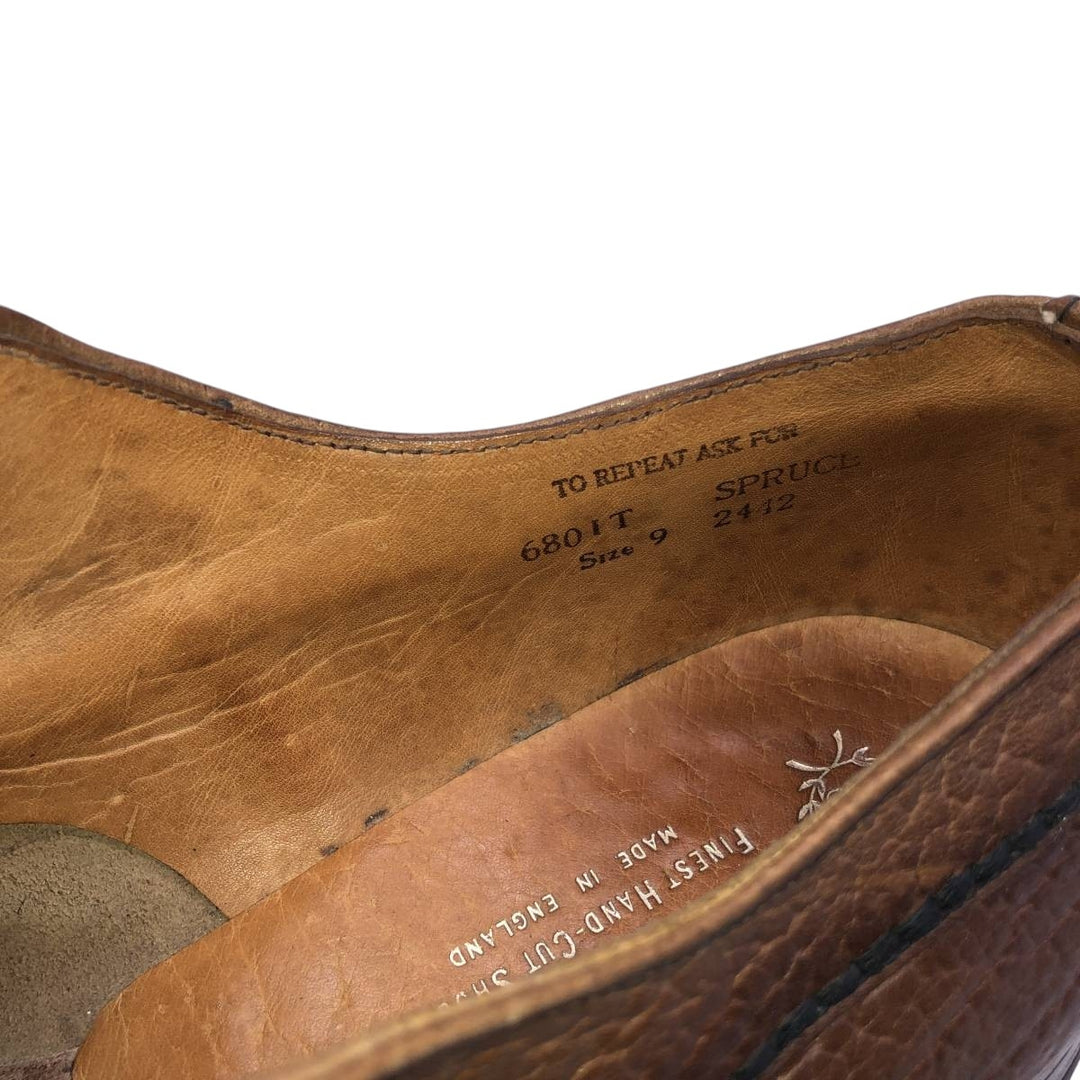 NEW AVENUE Plain Toe Shoes, Made in England, Size 9 Men's 27.5cm unclear brown type Vintage Second Hand