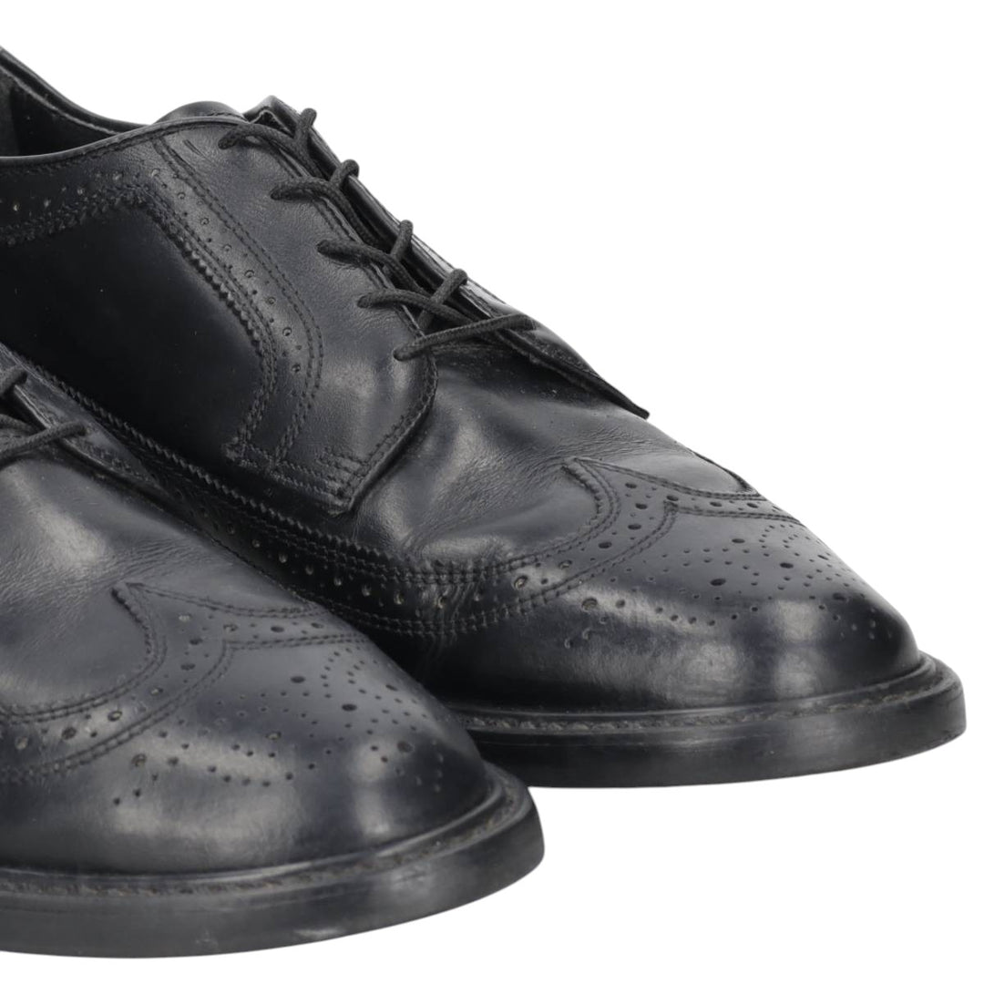 OAKWOODS Full Brogue Wingtip Shoes, Made in USA Men's 27.5cm unclear black type Vintage Second Hand