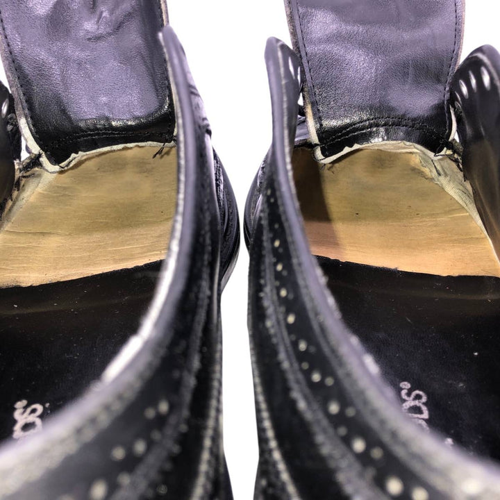 OAKWOODS Full Brogue Wingtip Shoes, Made in USA Men's 27.5cm unclear black type Vintage Second Hand