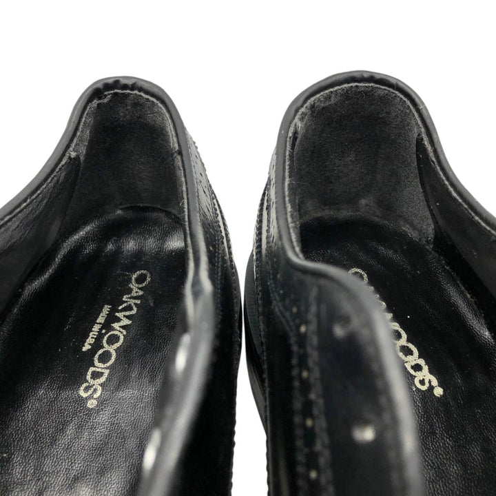 OAKWOODS Full Brogue Wingtip Shoes, Made in USA Men's 27.5cm unclear black type Vintage Second Hand