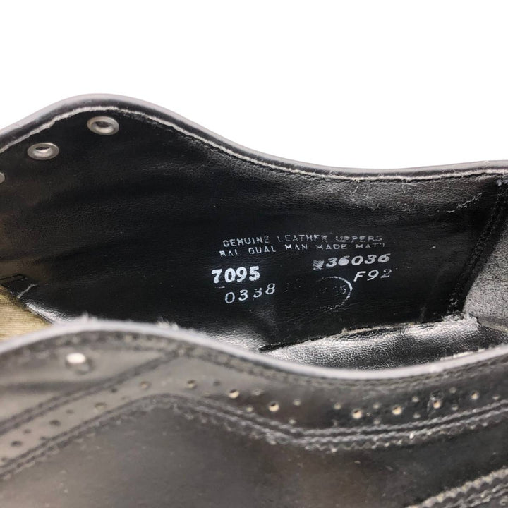 OAKWOODS Full Brogue Wingtip Shoes, Made in USA Men's 27.5cm unclear black type Vintage Second Hand
