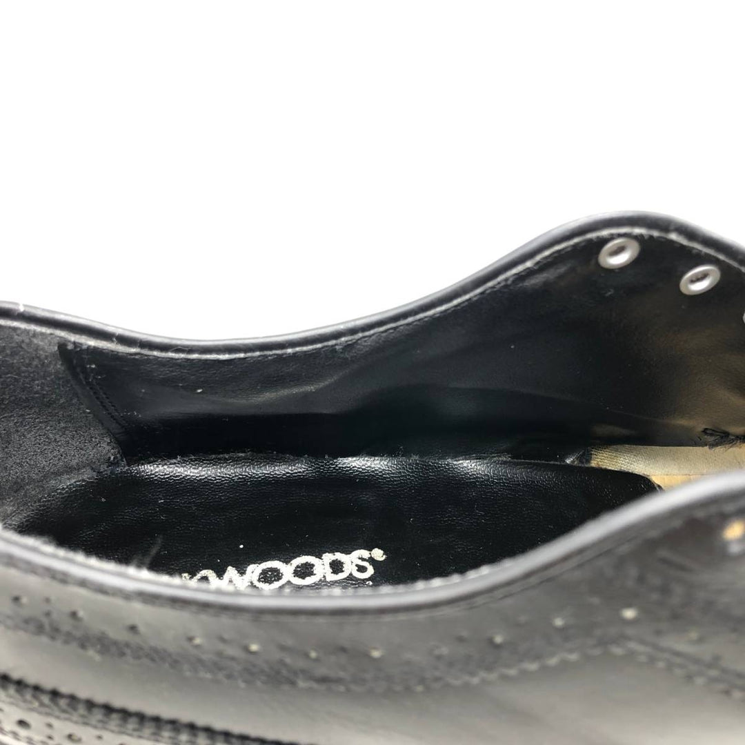 OAKWOODS Full Brogue Wingtip Shoes, Made in USA Men's 27.5cm unclear black type Vintage Second Hand