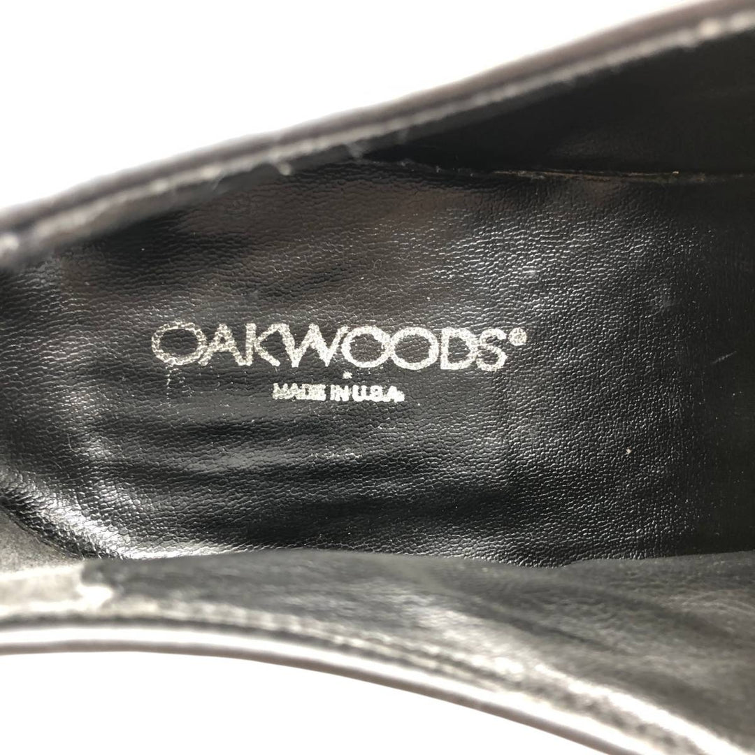 OAKWOODS Full Brogue Wingtip Shoes, Made in USA Men's 27.5cm unclear black type Vintage Second Hand