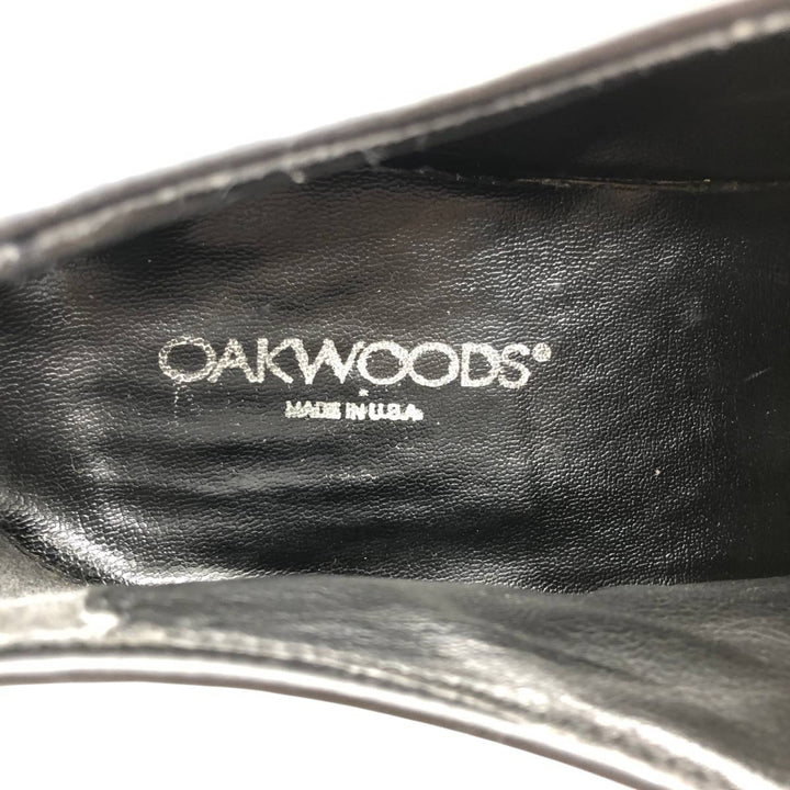OAKWOODS Full Brogue Wingtip Shoes, Made in USA Men's 27.5cm unclear black type Vintage Second Hand