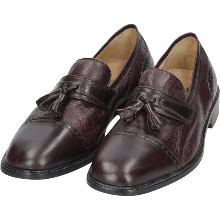 Vito Rufolo Straight-tip Tassel Loafers, Made in Italy, Size 10 Men's 28.5cm genuine leather bordeaux Vintage Second Hand