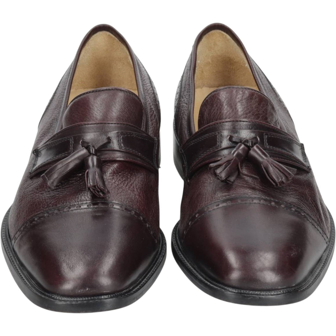 Vito Rufolo Straight-tip Tassel Loafers, Made in Italy, Size 10 Men's 28.5cm genuine leather bordeaux Vintage Second Hand