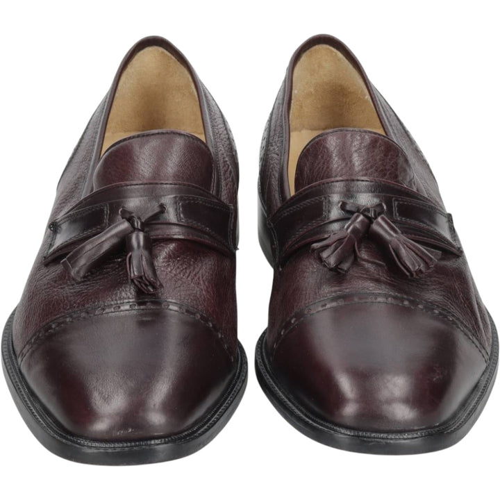 Vito Rufolo Straight-tip Tassel Loafers, Made in Italy, Size 10 Men's 28.5cm genuine leather bordeaux Vintage Second Hand
