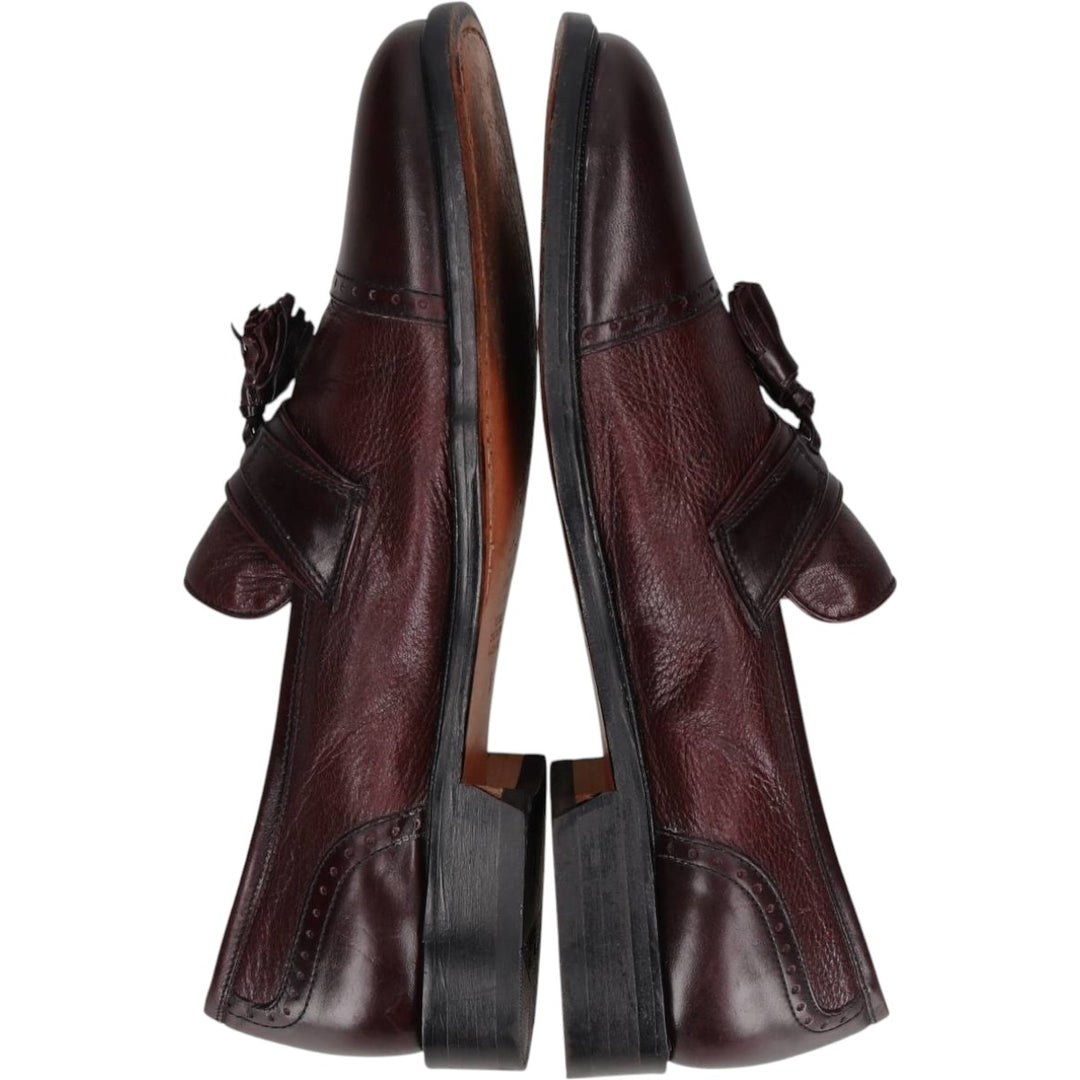 Vito Rufolo Straight-tip Tassel Loafers, Made in Italy, Size 10 Men's 28.5cm genuine leather bordeaux Vintage Second Hand