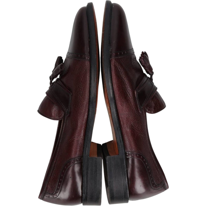 Vito Rufolo Straight-tip Tassel Loafers, Made in Italy, Size 10 Men's 28.5cm genuine leather bordeaux Vintage Second Hand