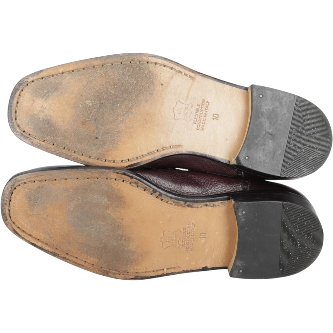 Vito Rufolo Straight-tip Tassel Loafers, Made in Italy, Size 10 Men's 28.5cm genuine leather bordeaux Vintage Second Hand