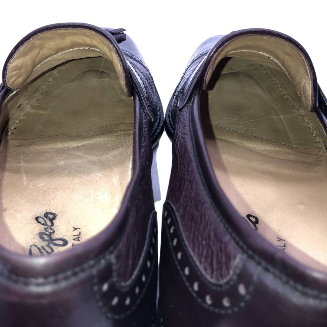 Vito Rufolo Straight-tip Tassel Loafers, Made in Italy, Size 10 Men's 28.5cm genuine leather bordeaux Vintage Second Hand