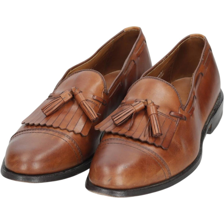 Allen Edmonds Dalton Kilt Tongue Straight Tip Tassel Loafers, Made in USA, Size 10A Men's 28.0cm unclear brown type Vintage Second Hand