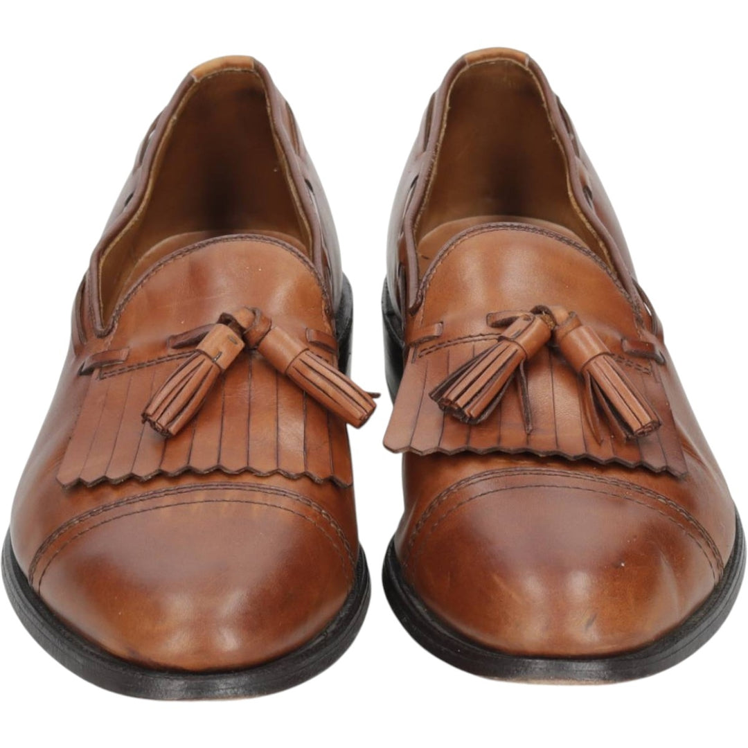 Allen Edmonds Dalton Kilt Tongue Straight Tip Tassel Loafers, Made in USA, Size 10A Men's 28.0cm unclear brown type Vintage Second Hand