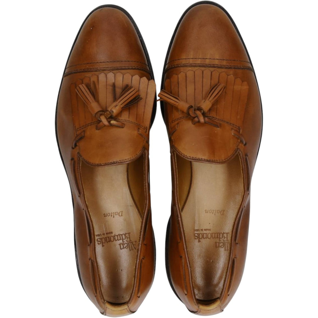 Allen Edmonds Dalton Kilt Tongue Straight Tip Tassel Loafers, Made in USA, Size 10A Men's 28.0cm unclear brown type Vintage Second Hand