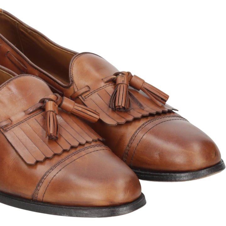 Allen Edmonds Dalton Kilt Tongue Straight Tip Tassel Loafers, Made in USA, Size 10A Men's 28.0cm unclear brown type Vintage Second Hand