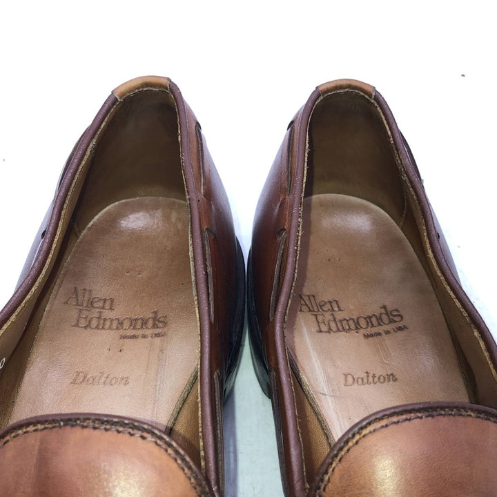 Allen Edmonds Dalton Kilt Tongue Straight Tip Tassel Loafers, Made in USA, Size 10A Men's 28.0cm unclear brown type Vintage Second Hand