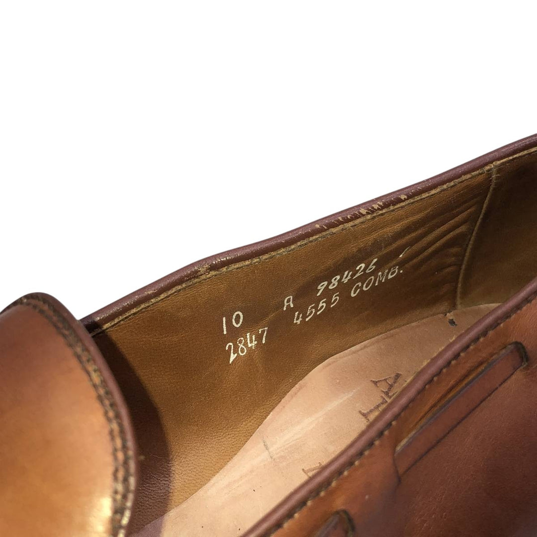 Allen Edmonds Dalton Kilt Tongue Straight Tip Tassel Loafers, Made in USA, Size 10A Men's 28.0cm unclear brown type Vintage Second Hand
